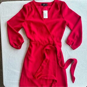 J. Crew wrap dress in Vibrant Red Long Sleeve Dress size 2